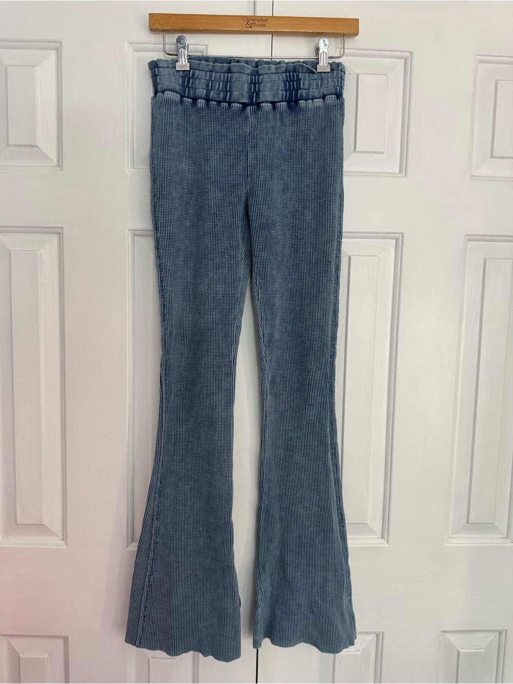 FP Movement by Free People Blue Ribbed Flare Pants